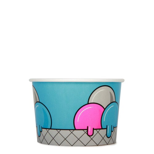 5oz Ice Cream Cup -Blue Bubbles- x 50 Pack_0